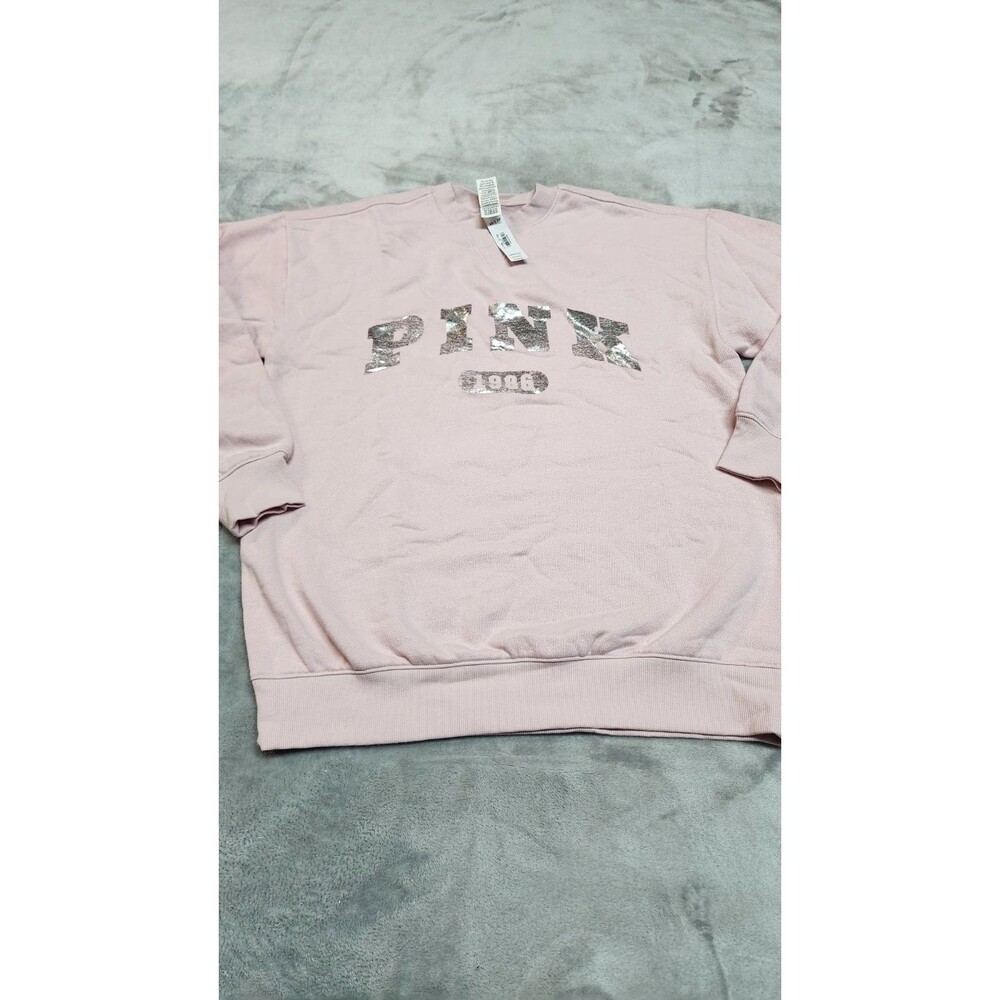 Victoria's Secret PINK XS Doll House Ivy Fleece Oversized Crew Sweatshirt‎ NWT